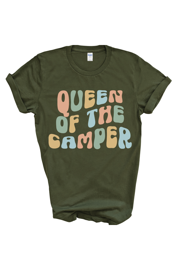 Queen of the Camper womens t-Shirt, Queen of Camping, Camping Mom, Rv top