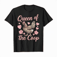 thumbnail image 1 of Queen of the Coop Funny Chicken Farmer T-Shirt, 1 of 5