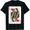 thumbnail image 1 of Queen of the Hearts Playing Card Poker T-Shirt, 1 of 3