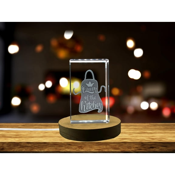 Queen of the Kitchen 3D Engraved Crystal 3D Engraved Crystal Keepsake/Gift/Decor/Collectible/Souvenir