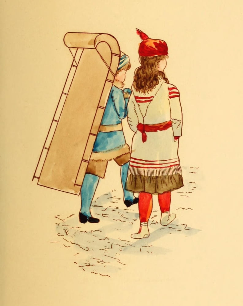 Queen of the Snow 1887 Going home after sleighing Canvas Art - Annie C McQueen (24 x 36)
