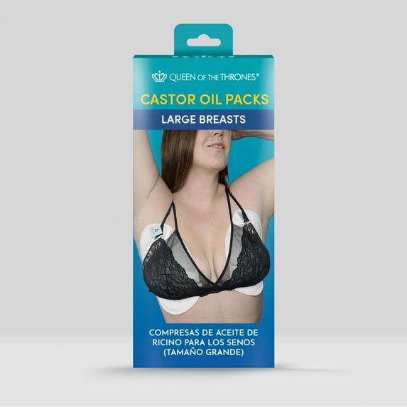 Queen of the Thrones Castor Oil Breast Packs, Breast Wellness, Heatless, Large (Castor Oil sold separately)