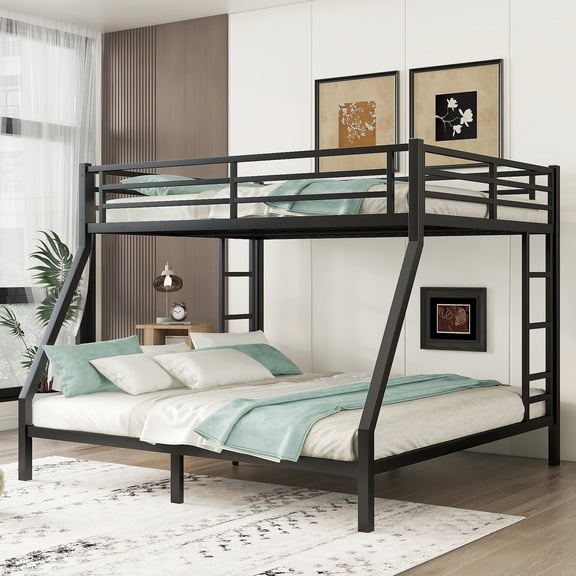 Queen over King Metal Bunk Bed | Durable, Stable, and Easy to Clean for Bedroom