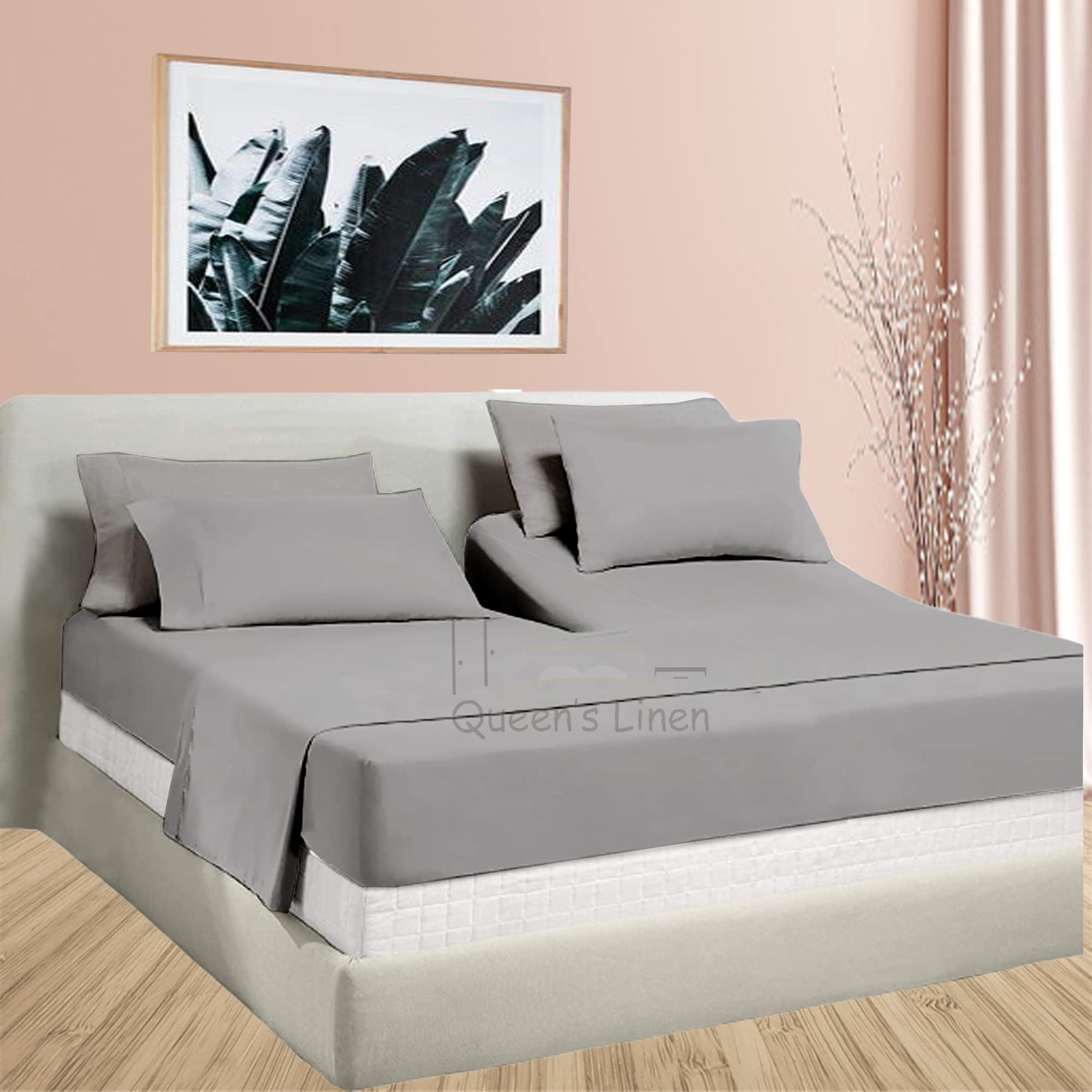 Queen's Linen Flex Top YPF5 King Sheets For Sleep Number Bed Half