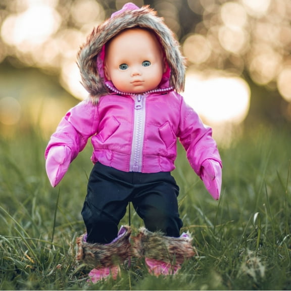 The Queen's Treasures 15 Inch Doll Clothes Designed For Use With Bitty Baby Dolls, Pink Snow Suit Jacket, Pants, Mittens And Boots, Compatible with American Girl's Bitty Baby Twins