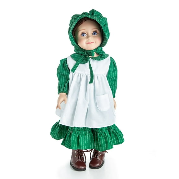 The Queen's Treasures 18 inch Doll Clothes,  Little House on The Prairie Dress Outfit, Realistic 1880's Design Prairie Dress & Bonnet with White Apron, Compatible For Use With American Girl Dolls