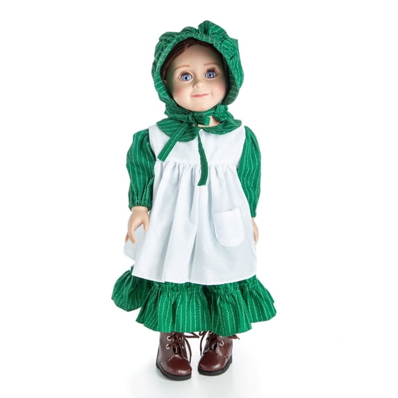 The Queen's Treasures 18 inch Doll Clothes, Little House on The Prairie Dress Outfit, Realistic 1880's Design Prairie Dress & Bonnet with White Apron, Compatible For Use With American Girl Dolls