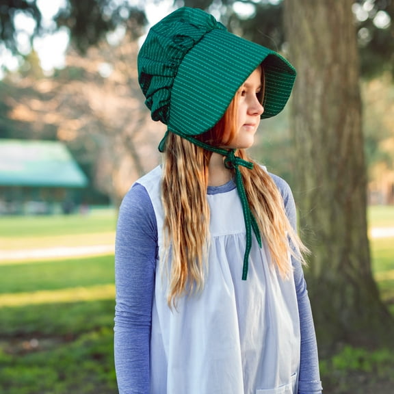 The Queen's Treasures Little House on the Prairie Child-Size Apron & Bonnet Costume Dress Up Set (Matching 18 in Doll Dress Sold Separately and Compatible with American Girl)