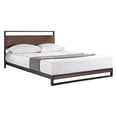 thumbnail image 1 of Queen size Metal Wood Platform Bed Frame with Headboard, 1 of 3