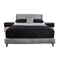 thumbnail image 1 of Queen size - Upholstered bed with veneer nightstands - Bedroom arrangement - Light gray color for a calm atmosphere, 1 of 4
