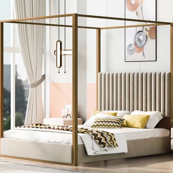 Queen size bed with modern lines / Make a statement in the bedroom
