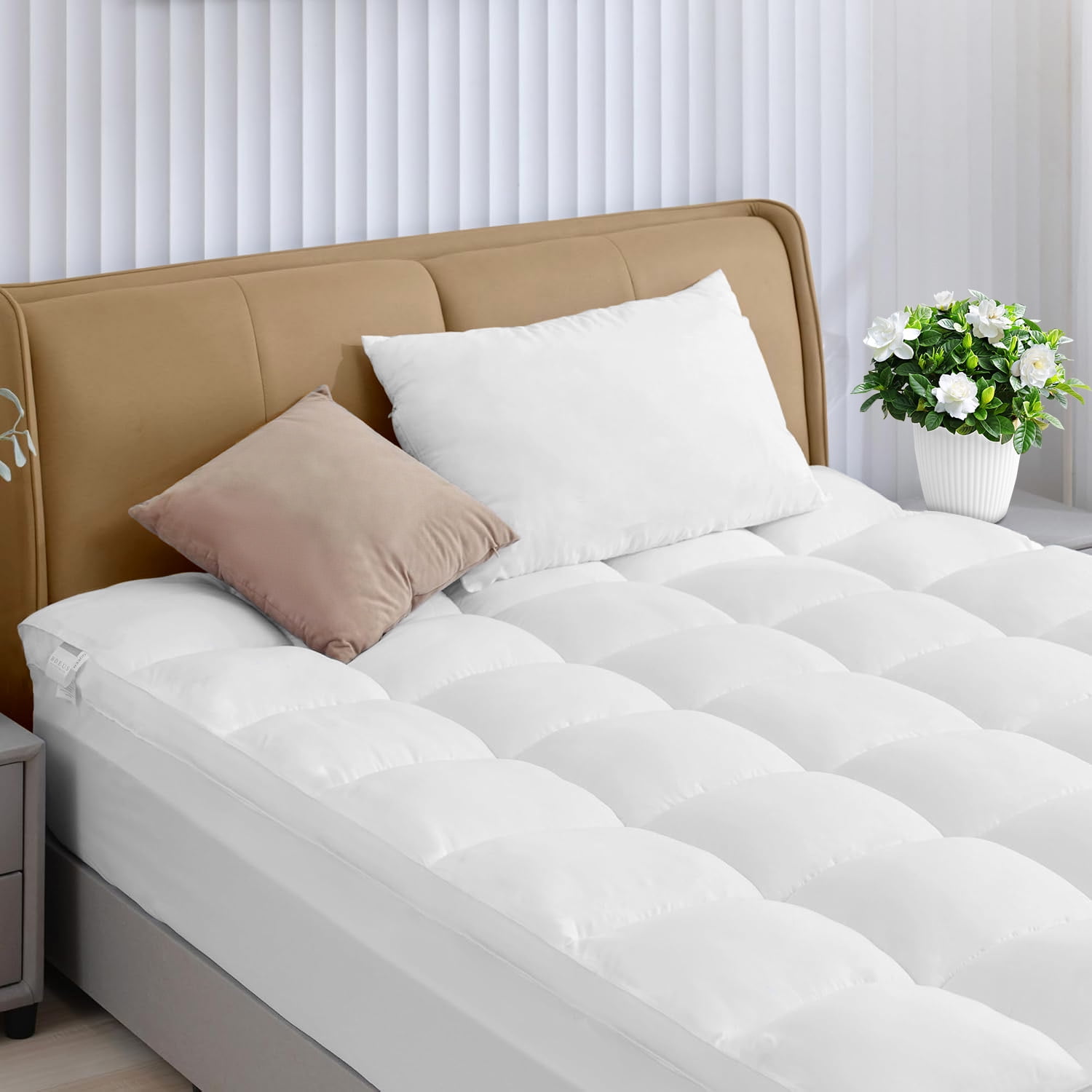 Queen Size Mattress Pad, Thick Quilted Fitted Mattress Topper Protector