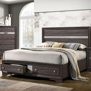 Queen - size rubber wood bed with storage drawers | Make your bedroom more organized