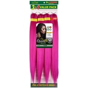 QueenB 4X Value Pack Pre-Stretched Braiding Hair 50    Color #PLUM