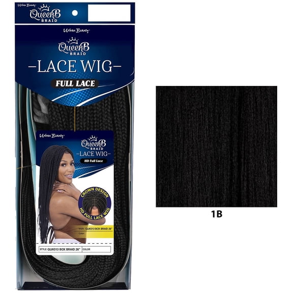 QueenB Braided Lace Wig - Box Braid 26" #1B