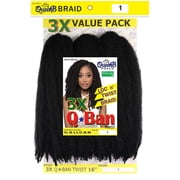 QueenB Braid Q-Ban Twist 3X Value Pack   Color #1