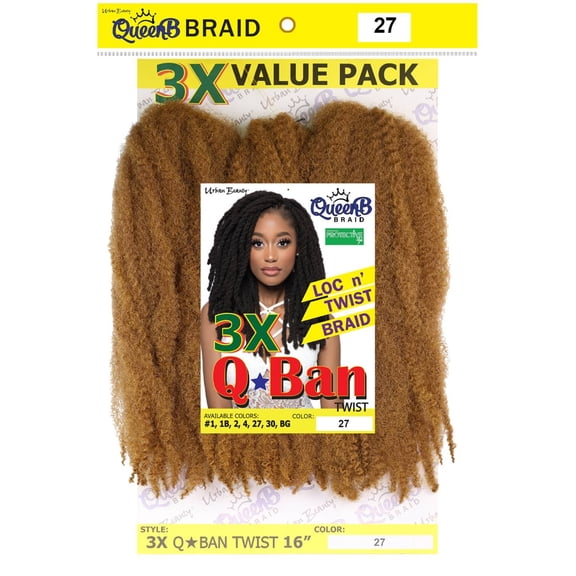 QueenB Braid Q-Ban Twist 3X Value Pack Color #27
