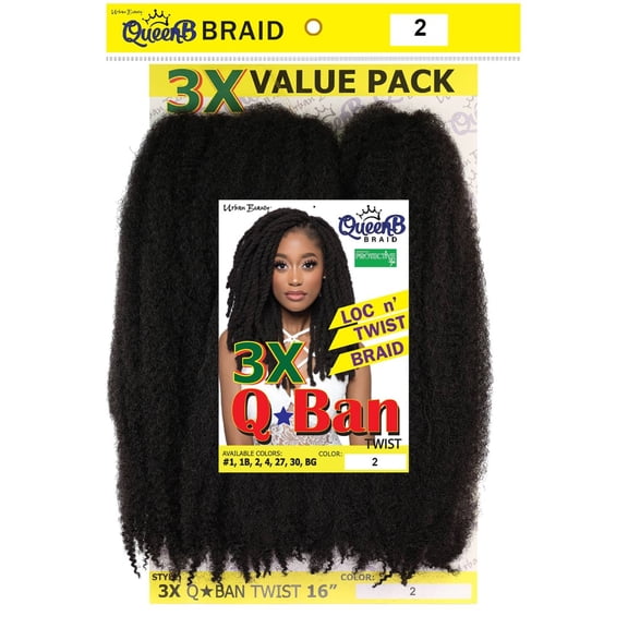 QueenB Braid Q-Ban Twist 3X Value Pack Color #2