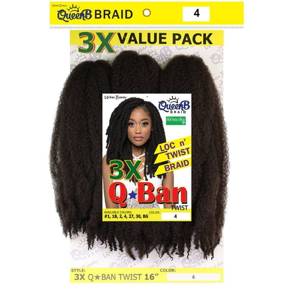 QueenB Braid Q-Ban Twist 3X Value Pack  Color #4