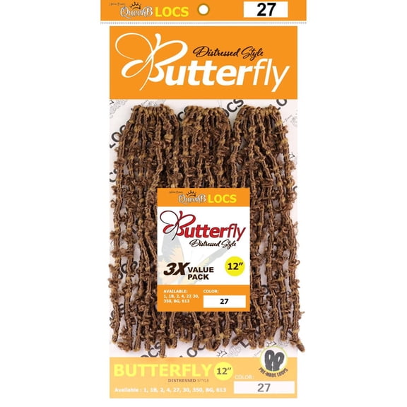 QueenB Butterfly Distressed Locs 12" - #27