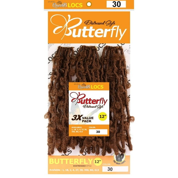 QueenB Butterfly Distressed Locs 12" - #30