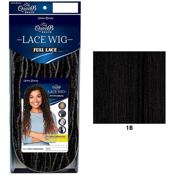QueenB Braided Lace Wig - Dreadlocks #1B