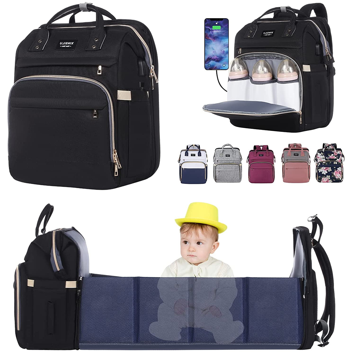Kisdream Baby Changing Bags: Nappy Changing Bags Travel Diaper Bag