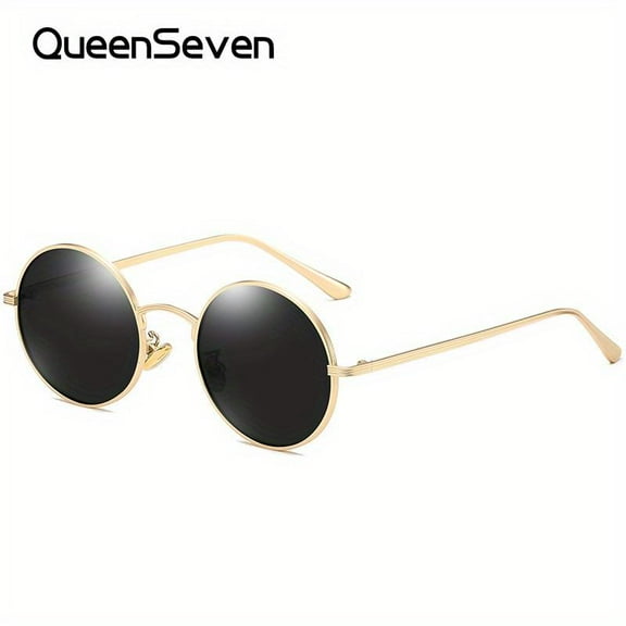 QueenSeven Unisex Causal Full Frame Sunglasses Polarized Retro Round Frame Outdoor Travel Sunglasses