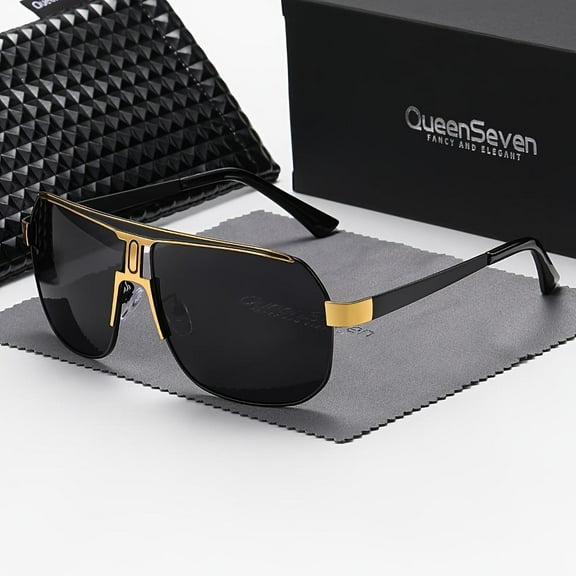 QueenSeven Unisex Polarized Full Frame Square Oversized Frame Sunglasses Driving Sunglasses