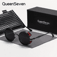 thumbnail image 1 of QueenSeven Unisex Round Frame Punk Sports Outdoor Leisure Polarized Sunglasses UV400, 1 of 4