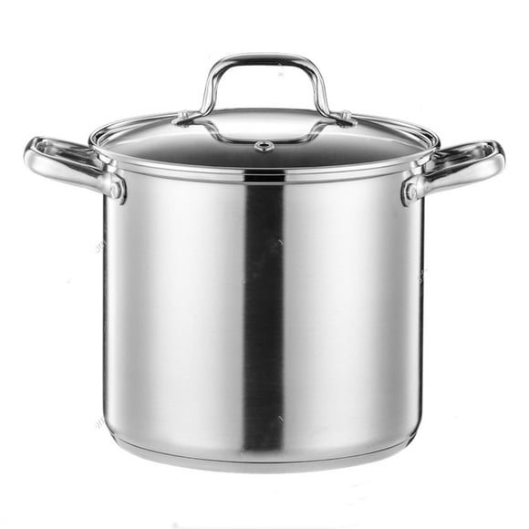 QueenTrade 8 Quart Stainless Steel Stockpot with Lid,Stock Pot with Lid, Cooking Pot 8.5l Soup Pot Silver