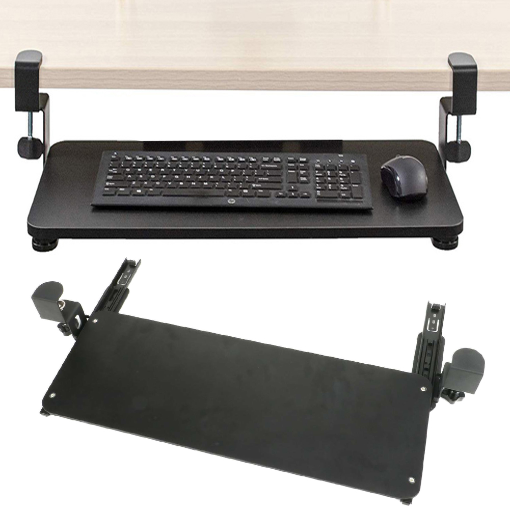 QueenTrade Clamp on Keyboard Tray Under Drawer Keyboard Tray Universal
