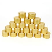 QueenTrade Metal Candle Tin 20 Piece Candle Cups, Aluminum Candle Jars Containers with Lids-Gold