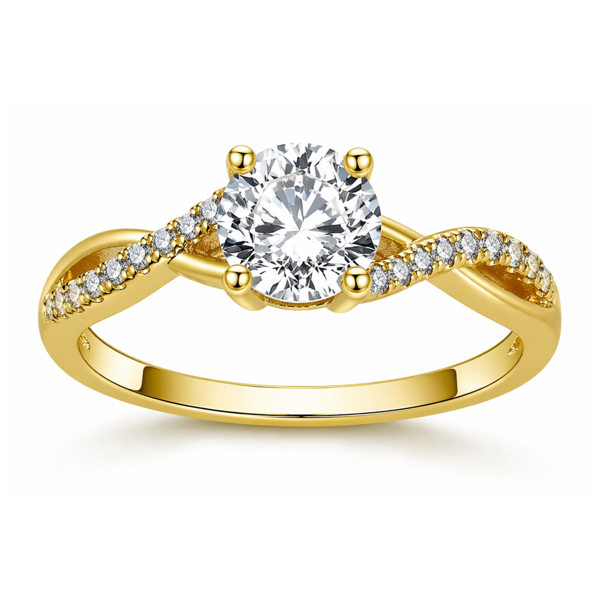 Queena Solitaire Engagement Ring for Women Sterling Silver CZ Ginger Lyne Collection