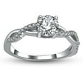 thumbnail image 1 of Queena Solitaire Engagement Ring for Women Sterling Silver CZ Ginger Lyne Collection, 1 of 7