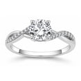 thumbnail image 1 of Queena Solitaire Engagement Ring for Women Sterling Silver CZ Ginger Lyne Collection, 1 of 8