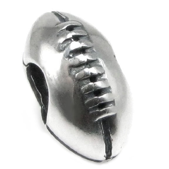 Queenberry Sterling Silver American Football Rugby Ball Bead Charm