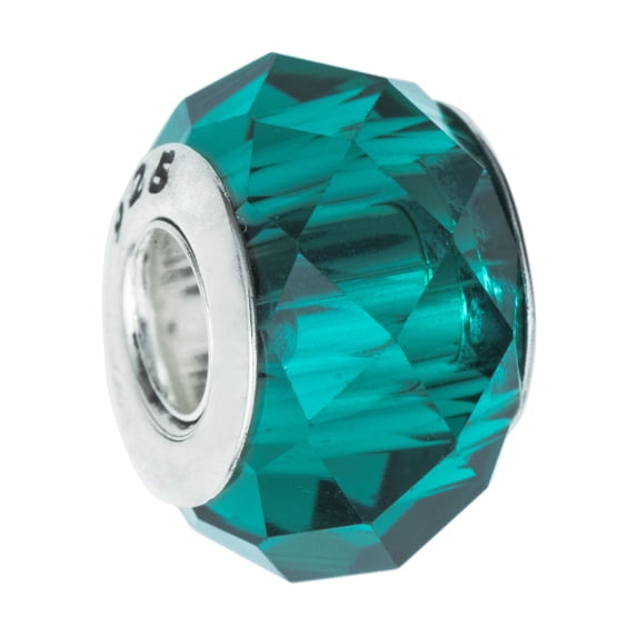 Queenberry Sterling Silver Blue Crystal December Simulated Birthstone European Style Bead Charm Fits Pandora