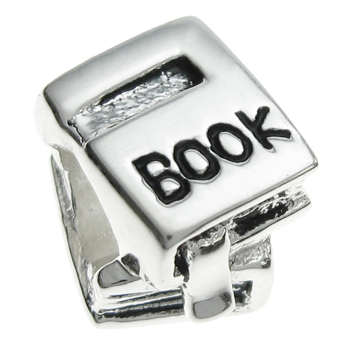 Queenberry Sterling Silver Book Reader European Style Bead Charm Fits Pandora