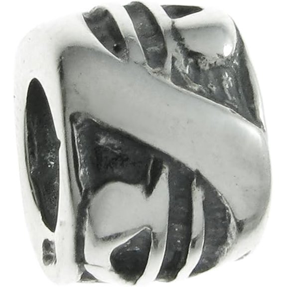Queenberry Sterling Silver Dollar Sign European Style Bead Charm