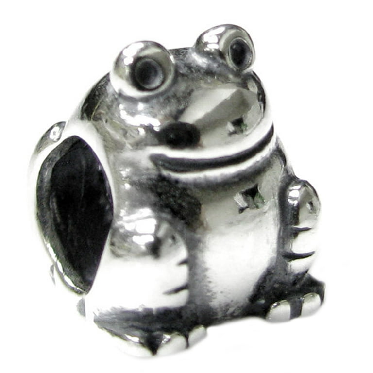 Toad Frog Charm Sterling Silver Antiqued Finish Toad Frog Charm Sterling Silver Antiqued Finish