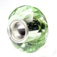 thumbnail image 1 of Queenberry Sterling Silver Green Round Crystal August Simulated Birthstone European Style Bead Charm, 1 of 1