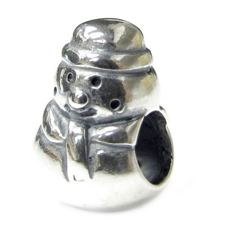 Snowman Charm Sterling Silver Antiqued Finish Snowman Charm Sterling Silver Antiqued Finish