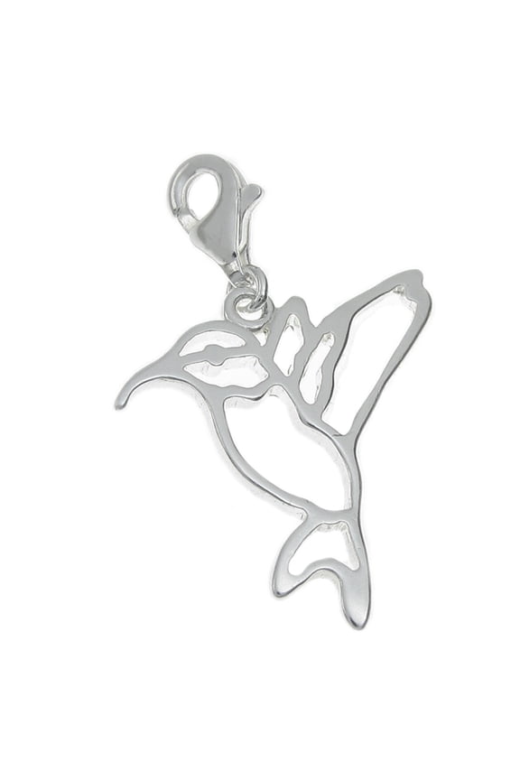 Sterling Silver Hummingbird European Style Clasp Charm