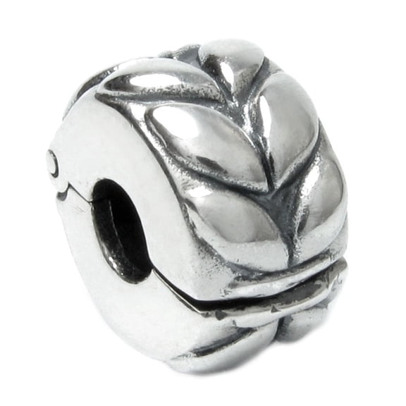 Queenberry Sterling Silver Leaf clip Lock Clasp European Bead Charm