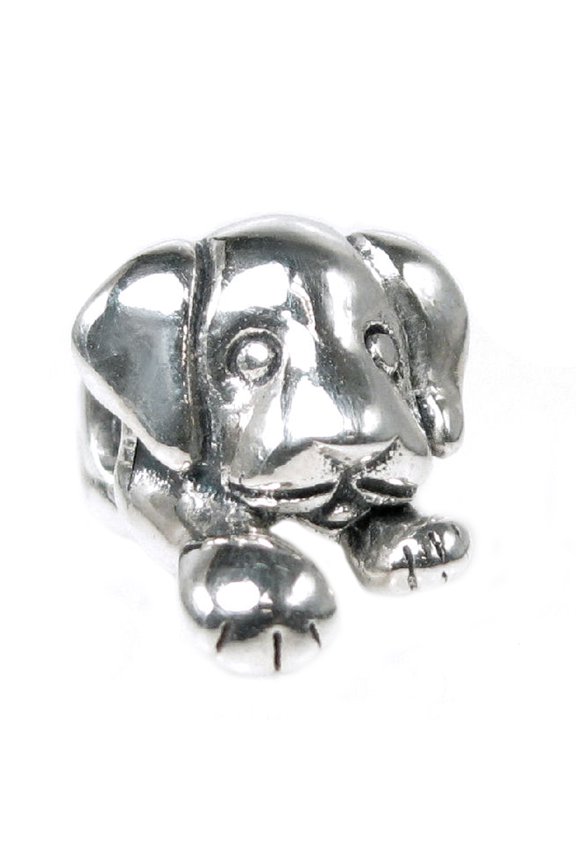 Sterling Silver Lovely Puppy House Dog European Style Bead Charm