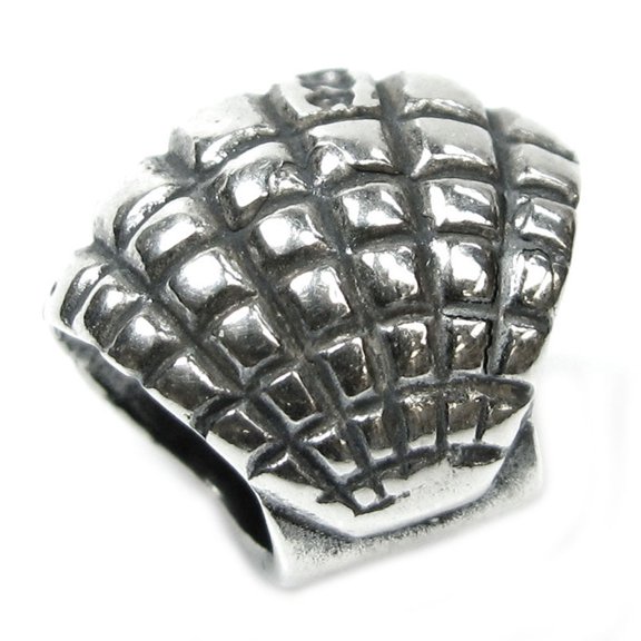 Queenberry Sterling Silver Ocean Sea Shell Bead for European Charm Bracelets