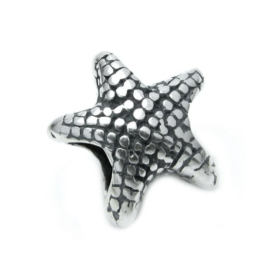 Queenberry Sterling Silver Ocean Starfish Focal Bead Charm For European Charm Bracelets