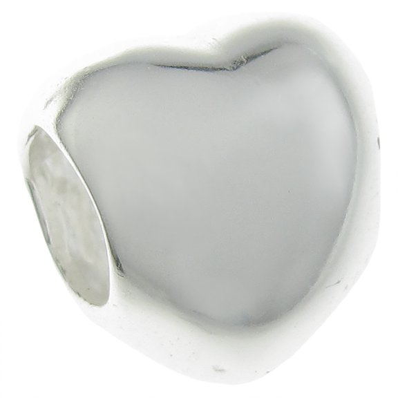Queenberry Sterling Silver Sweet Love Heart European Style Bead Charm