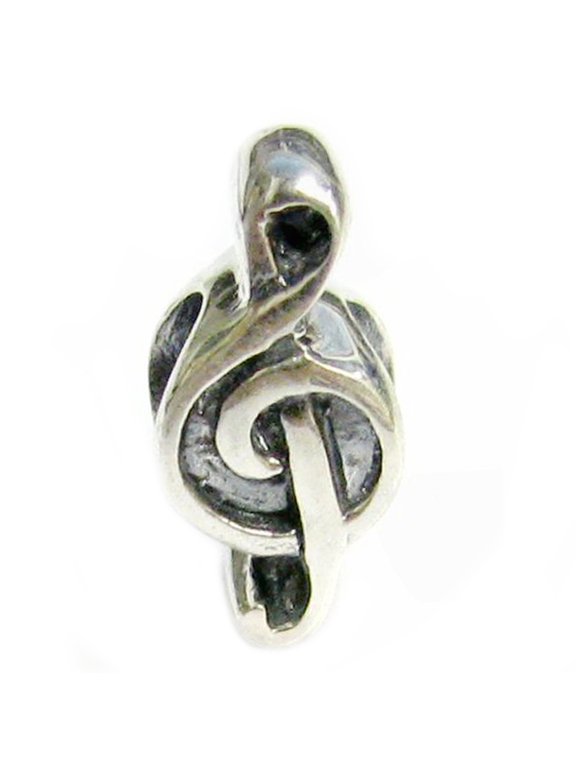 Sterling Silver Treble Clef G European Style Bead Charm